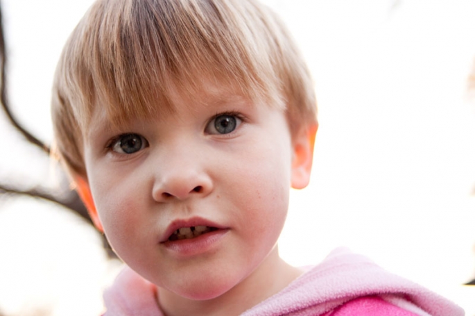 Portrait of a three year old girl